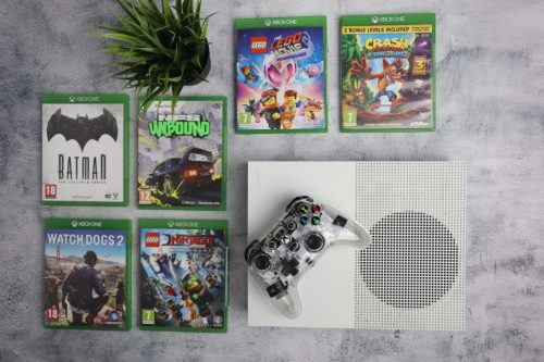 Microsoft XBOX One S 512GB lemezes játékkonzol + 6db játék garanciával hibátlan működéssel - használt