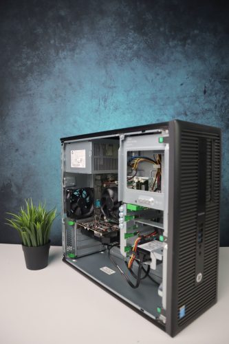 HP EliteDesk 800 G1 TWR brand számítógép - HP Q87 Express i7 4790 16GB DDR3 256GB SSD GTX 1650 4GB Win 10 - használt