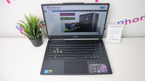 MSI Cyborg 15 A12VF FHD GAMER notebook - i5 12450H 16GB DDR5 512GB SSD RTX 4060 8GB - használt