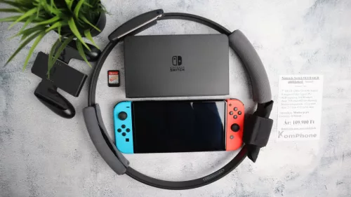 Nintendo Switch OLED 64GB játékkonzol extrával garanciával hibátlan működéssel- használt