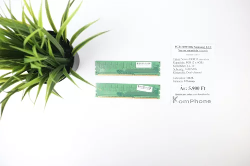 8GB (2x4) 1600 MHz Samsung ECC Server memória garanciával hibátlan működéssel - használt