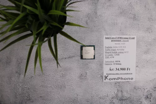 Intel Core i7 8700 6 mag 12 szál processzor garanciával hibátlan működéssel - használt