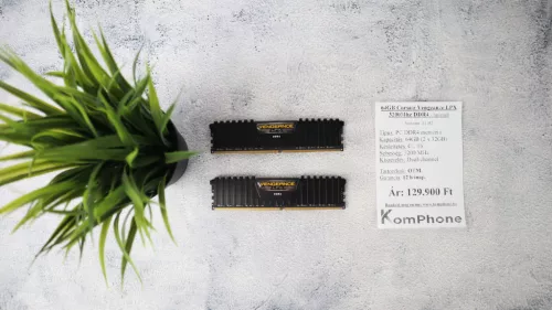 64GB Corsair Vengeance LPX 3200Mhz DDR4 memória garanciával hibátlan működéssel - használt