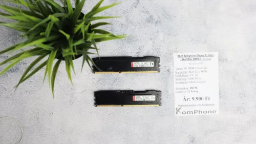 8GB Kingston HyperX Fury 1866Mhz DDR3 memória garanciával hibátlan működéssel - használt