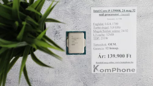 Intel Core i9 13900K 24 mag 32 szál processzor garanciával hibátlan működéssel - használt