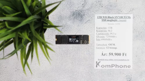 1TB WD Black SN7100 NVMe SSD meghajtó garanciával hibátlan működéssel - használt