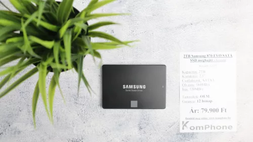 2TB Samsung 870 EVO SATA SSD meghajtó garanciával hibátlan működéssel - használt