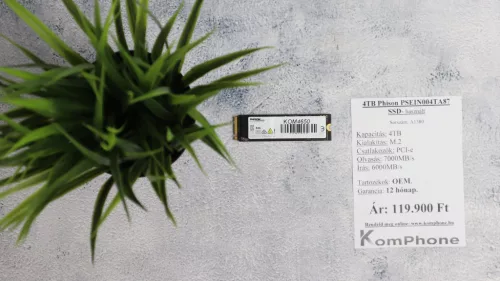 4TB Phison PSEIN004TA87 NVMe SSD meghajtó garanciával hibátlan működéssel - használt