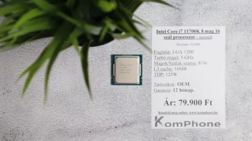 Intel Core i7 11700K 8 mag 16 szál processzor garanciával hibátlan működéssel - használt