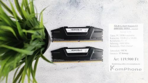 32GB G.Skill Ripjaws Vl 4400MHz DDR4 memória garanciával hibátlan működéssel - használt