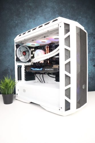 Gamer számítógép Gigabyte B650M R7 7700X 32GB DDR5 1TB SSD RTX 3080Ti 12GB Cooler Master H500P WHITE Seasonic 750W - használt