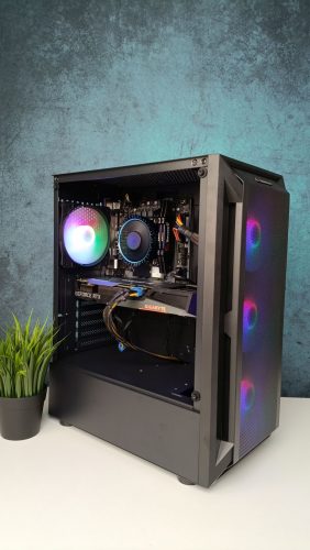 Gamer számítógép Gigabyte H610M i5 12400F 32GB DDR4 512GB SSD RTX 3060Ti 8GB Rampage SHIVA Be Quiet! 730W - használt
