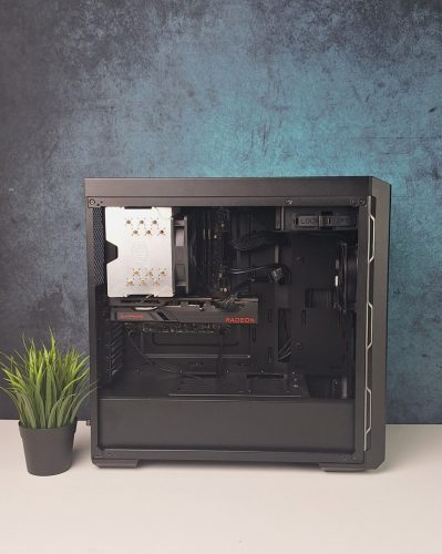 Gamer számítógép MSI B460M i5 10400F 16GB DDR4 512GB SSD RX 6650XT 8GB Cooler Master MB600L Chieftec 600W - használt