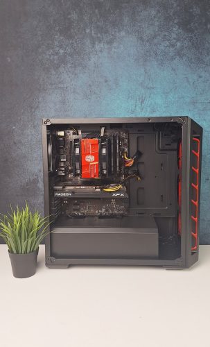 Gamer számítógép MSI Z370 i5 9500 16GB DDR4 512GB SSD RX6600 8GB Cooler Master MB510L Chieftec 500W - használt