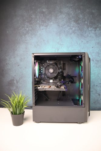 Gamer számítógép MSI B450M R5 5500 16GB DDR4 512GB SSD GTX 1660 Super 6GB Rampage SHIVA Thermaltake 500W  - használt