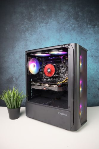 Gamer számítógép ASUS C246M i5 9400F 16GB DDR4 250GB SSD 1TB HDD GTX 1660 Super 6GB Zalman N4 Zalman 600W - használt