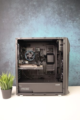 Gamer számítógép Gigabyte H610M i3 12100F 16GB DDR4 512GB SSD RX 6600 8GB Zalman Z1 Plus ADATA 600W - használt