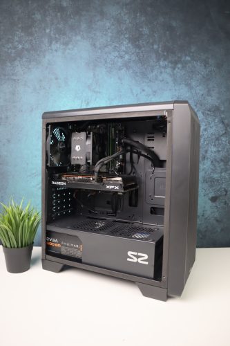 Gamer számítógép Gigabyte H510M i5 10400F 16GB DDR4 512GB SSD 1TB HDD RX 6600 8GB Zalman S2 TG EVGA 600W - használt